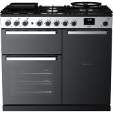 Rangemaster Edge Deluxe 100cm 5 Burner Gas Hob Double Oven Dual Fuel Range Cooker