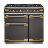 Rangemaster Elise Luxe 90cm 5 Burner Gas Hob Double Oven Dual Fuel Range Cooker