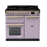 Rangemaster Estel Deluxe 100cm 5 Ring Gas Hob Double Oven Dual Fuel Range Cooker