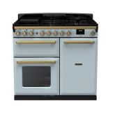 Rangemaster Estel Deluxe 100cm 5 Ring Gas Hob Double Oven Dual Fuel Range Cooker