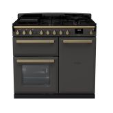 Rangemaster Estel Deluxe 100cm 5 Ring Gas Hob Double Oven Dual Fuel Range Cooker