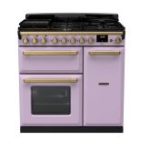 Rangemaster Estel Deluxe 90cm 5 Ring Gas Hob Double Oven Dual Fuel Range Cooker
