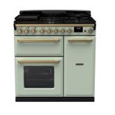 Rangemaster Estel Deluxe 90cm 5 Ring Gas Hob Double Oven Dual Fuel Range Cooker