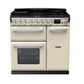 Rangemaster Estel Deluxe 90cm 5 Ring Gas Hob Double Oven Dual Fuel Range Cooker