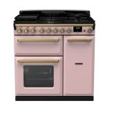 Rangemaster Estel Deluxe 90cm 5 Ring Gas Hob Double Oven Dual Fuel Range Cooker