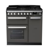 Rangemaster Estel Deluxe 90cm 5 Ring Gas Hob Double Oven Dual Fuel Range Cooker