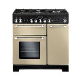 Rangemaster Kitchener 90cm 5 Burner Gas Hob Double Oven Dual Fuel Range Cooker