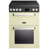 Tesla 60cm 4 Zone Ceramic Hob Double Oven All Electric Mini Range Cooker