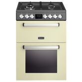Tesla 60cm 4 Burner Gas Hob Double Electric Oven Dual Fuel Mini Range Cooker