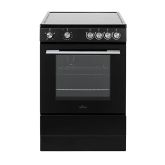 Willow W60CCBLK/M 60cm 4 Zone Ceramic Hob Single Oven Electric Cooker