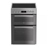 Beko XDC663SM/M 60cm 4 Zone Ceramic Hob Double Oven Electric Cooker