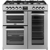 Belling Cookcentre 90cm 5 Burner Gas Hob Double Oven Dual Fuel Range Cooker