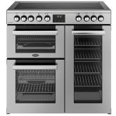 Belling Cookcentre 90cm 5 Zone Ceramic Hob Double Oven Electric Range Cooker