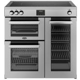 Belling Cookcentre 90cm 5 Zone Induction Hob Double Oven Electric Range Cooker