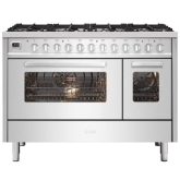 ILVE Torino 120cm 8 Burner Gas Hob Double Oven Dual Fuel Range Cooker