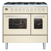 ILVE Torino 90cm 5 Burner Gas Hob Double Oven Dual Fuel Range Cooker