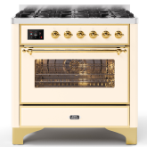ILVE Majestic Milano 90cm 6 Burner Gas Hob Single Oven Dual Fuel Range Cooker