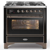 ILVE Majestic Milano 90cm 6 Burner Gas Hob Single Oven Dual Fuel Range Cooker