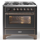 ILVE Majestic Milano 90cm 6 Burner Gas Hob Single Oven Dual Fuel Range Cooker
