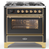 ILVE Majestic Milano 90cm 6 Burner Gas Hob Single Oven Dual Fuel Range Cooker