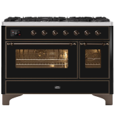 ILVE Majestic Milano 120cm 7 Burner Gas Hob Double Oven Dual Fuel Range Cooker