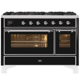 ILVE Majestic Milano 120cm 7 Burner Gas Hob Double Oven Dual Fuel Range Cooker