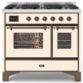 ILVE Majestic Milano 100cm 6 Burner Gas Hob Double Oven Dual Fuel Range Cooker