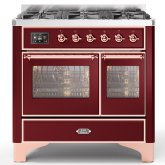 ILVE Majestic Milano 100cm 6 Burner Gas Hob Double Oven Dual Fuel Range Cooker