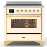 ILVE Majestic Milano 90cm 6 Zone Induction Hob Single Oven Electric Range Cooker