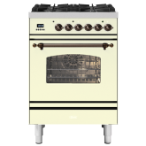 ILVE Milano 60cm 4 Burner Gas Hob Single Oven Dual Fuel Mini Range Cooker