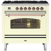 ILVE Milano 90cm 6 Burner Gas Hob Single Oven Dual Fuel Range Cooker
