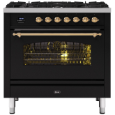 ILVE Milano 90cm 6 Burner Gas Hob Single Oven Dual Fuel Range Cooker