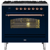ILVE Milano 90cm 6 Burner Gas Hob Single Oven Dual Fuel Range Cooker