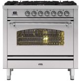 ILVE Milano 90cm 6 Burner Gas Hob Single Oven Dual Fuel Range Cooker