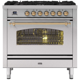 ILVE Milano 90cm 6 Burner Gas Hob Single Oven Dual Fuel Range Cooker