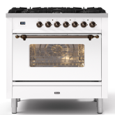 ILVE Milano 90cm 6 Burner Gas Hob Single Oven Dual Fuel Range Cooker
