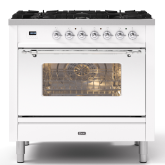 ILVE Milano 90cm 6 Burner Gas Hob Single Oven Dual Fuel Range Cooker