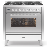 ILVE Roma 90cm 6 Burner Gas Hob Single Oven Dual Fuel Range Cooker