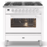 ILVE Roma 90cm 6 Burner Gas Hob Single Oven Dual Fuel Range Cooker