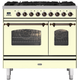 ILVE Milano 90cm 6 Burner Gas Hob Double Oven Dual Fuel Range Cooker