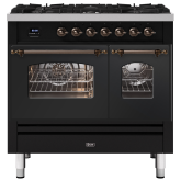 ILVE Milano 90cm 6 Burner Gas Hob Double Oven Dual Fuel Range Cooker