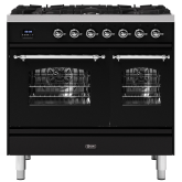ILVE Milano 90cm 6 Burner Gas Hob Double Oven Dual Fuel Range Cooker