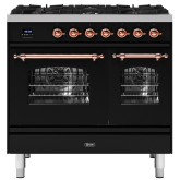 ILVE Milano 90cm 6 Burner Gas Hob Double Oven Dual Fuel Range Cooker