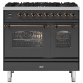 ILVE Milano 90cm 6 Burner Gas Hob Double Oven Dual Fuel Range Cooker