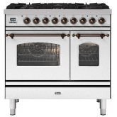 ILVE Milano 90cm 6 Burner Gas Hob Double Oven Dual Fuel Range Cooker