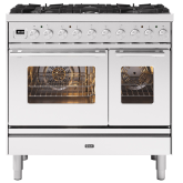ILVE Roma 90cm 6 Burner Gas Hob Double Oven Dual Fuel Range Cooker