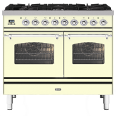 ILVE Milano 100cm 6 Burner Gas Hob Double Oven Dual Fuel Range Cooker