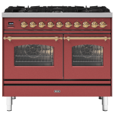 ILVE Milano 100cm 6 Burner Gas Hob Double Oven Dual Fuel Range Cooker