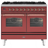 ILVE Milano 100cm 6 Burner Gas Hob Double Oven Dual Fuel Range Cooker