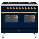 ILVE Milano 100cm 6 Burner Gas Hob Double Oven Dual Fuel Range Cooker